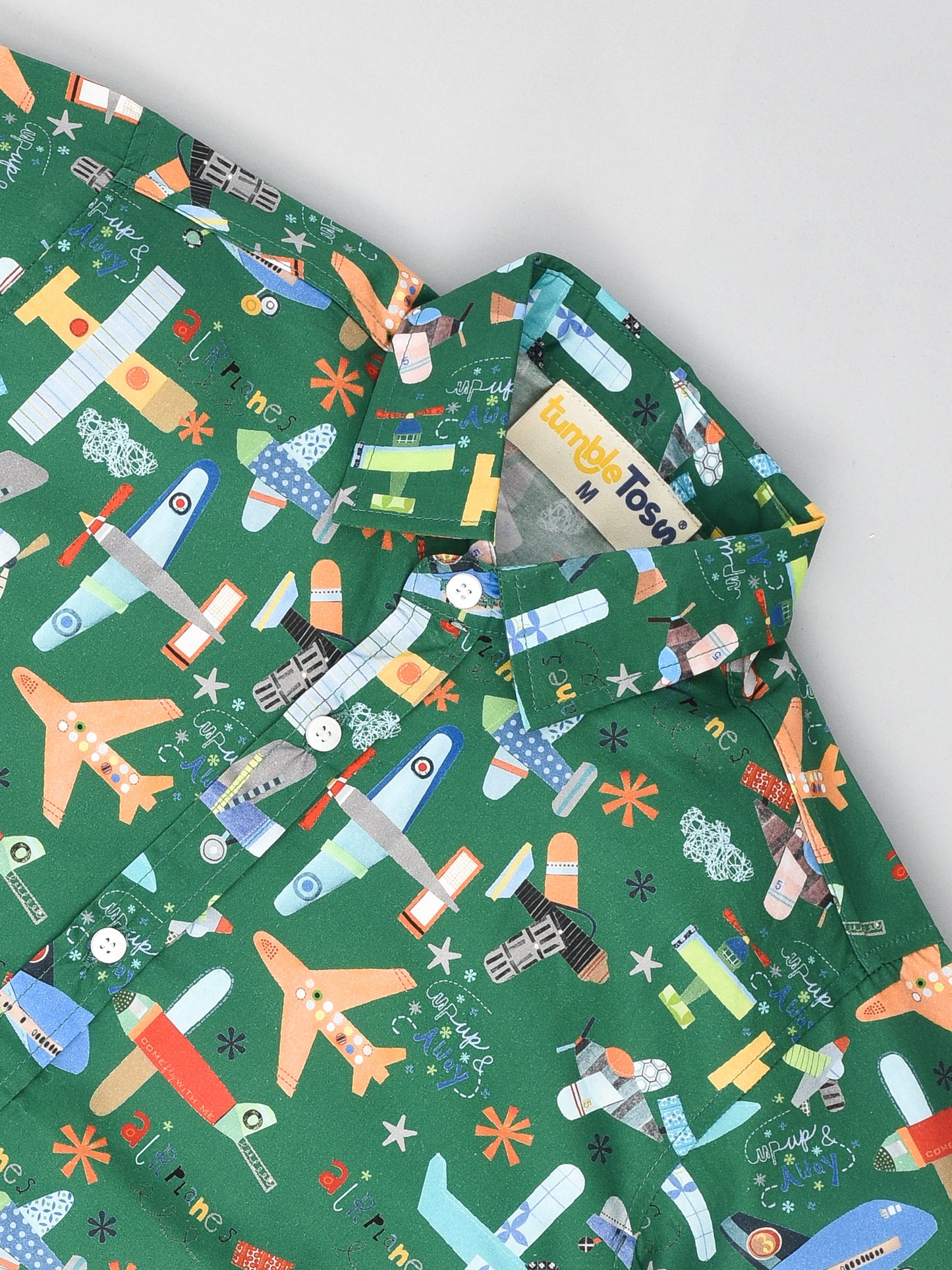 Green Printed Half Sleeve Shirt