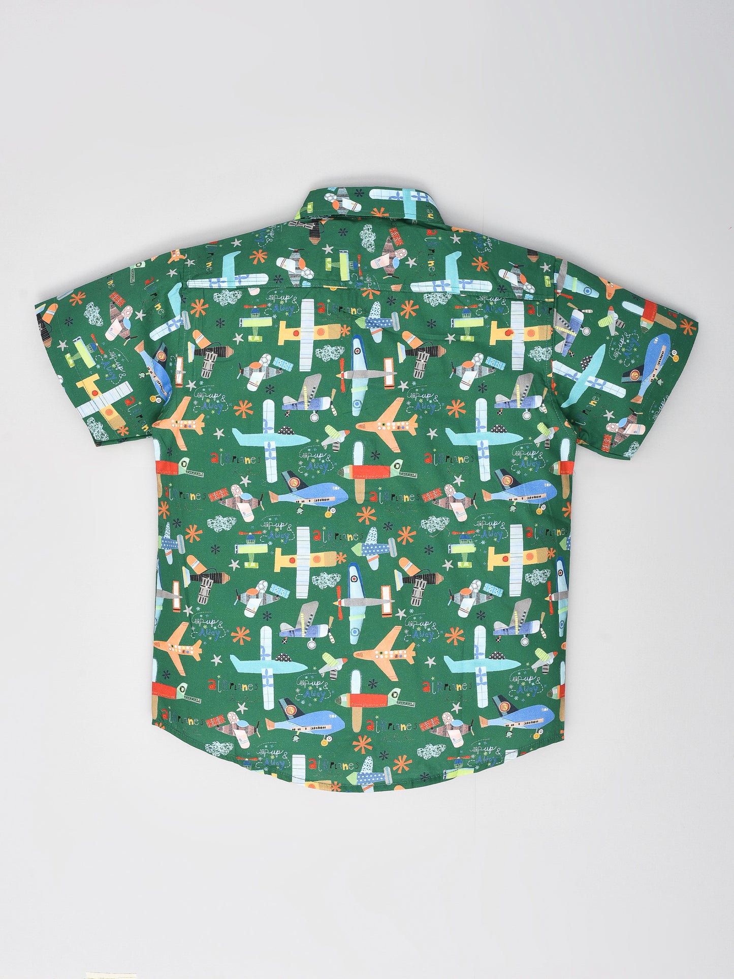 Green Printed Half Sleeve Shirt