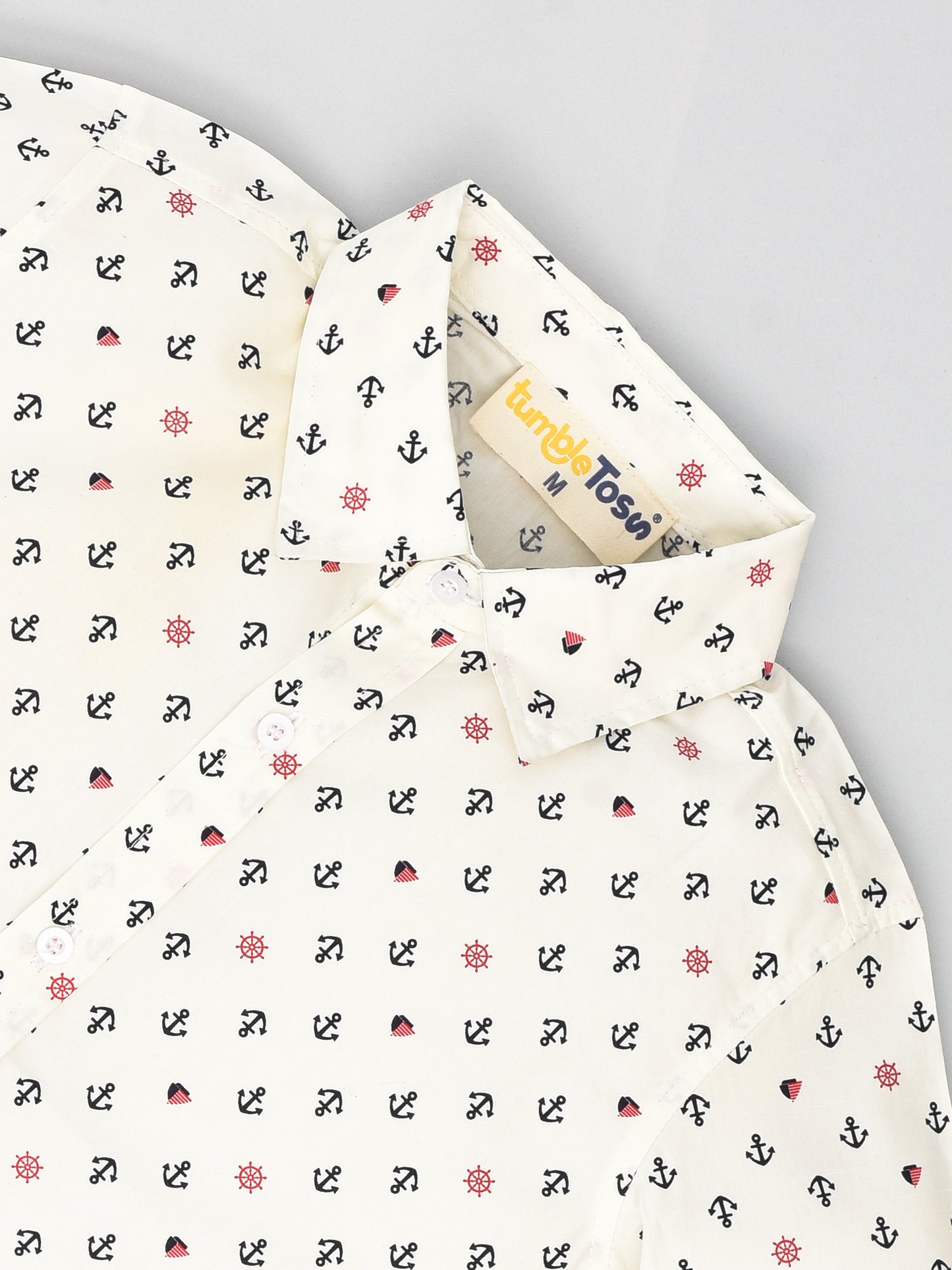 White Printed Half Sleeves Shirt