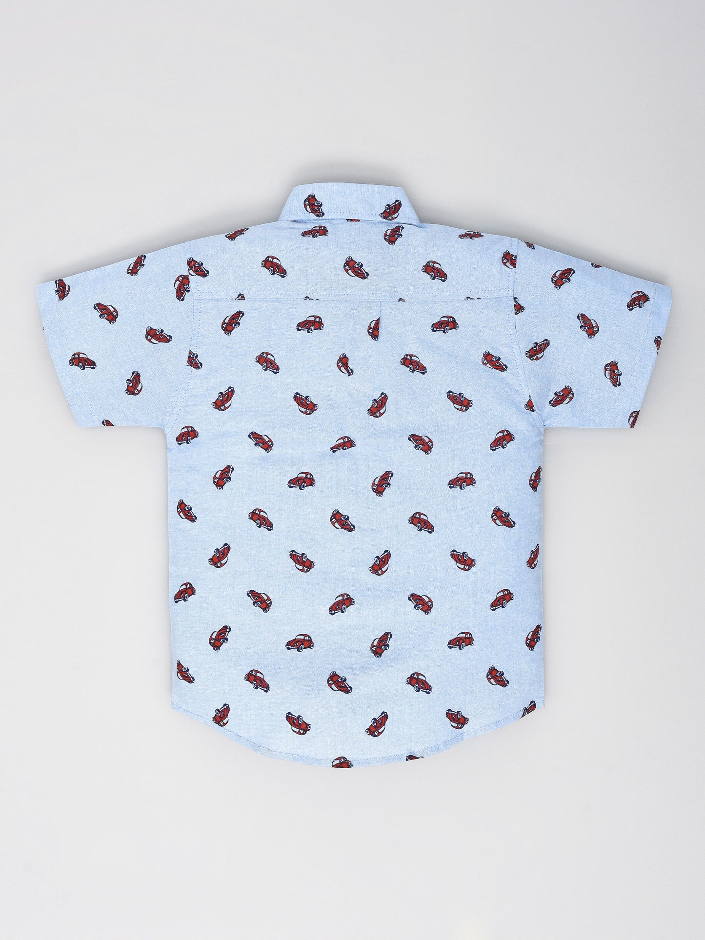 Light Blue Colored Cars Printed Shirt