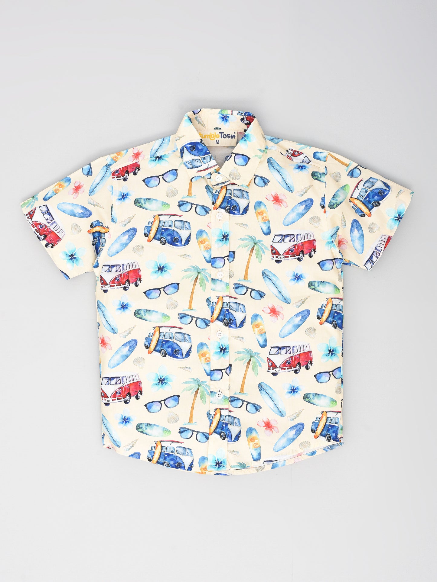 White beach accessories printed shirt