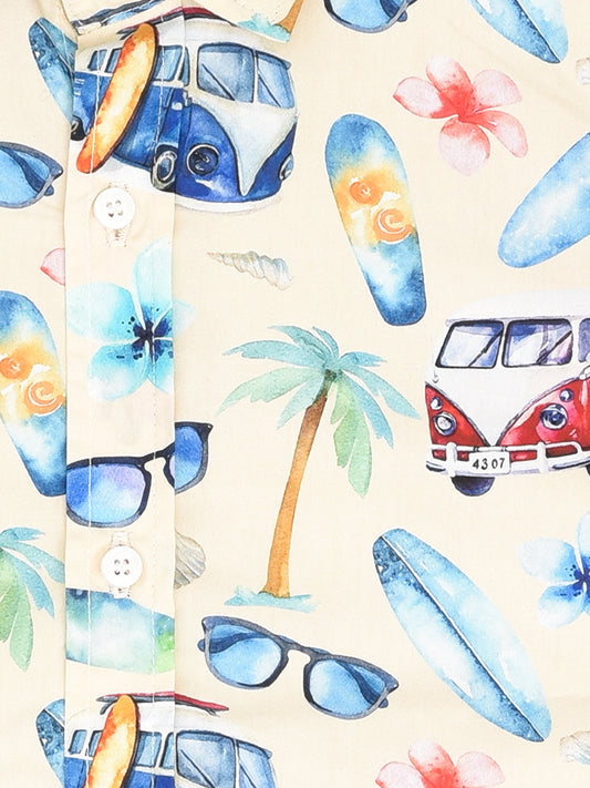 White beach accessories printed shirt