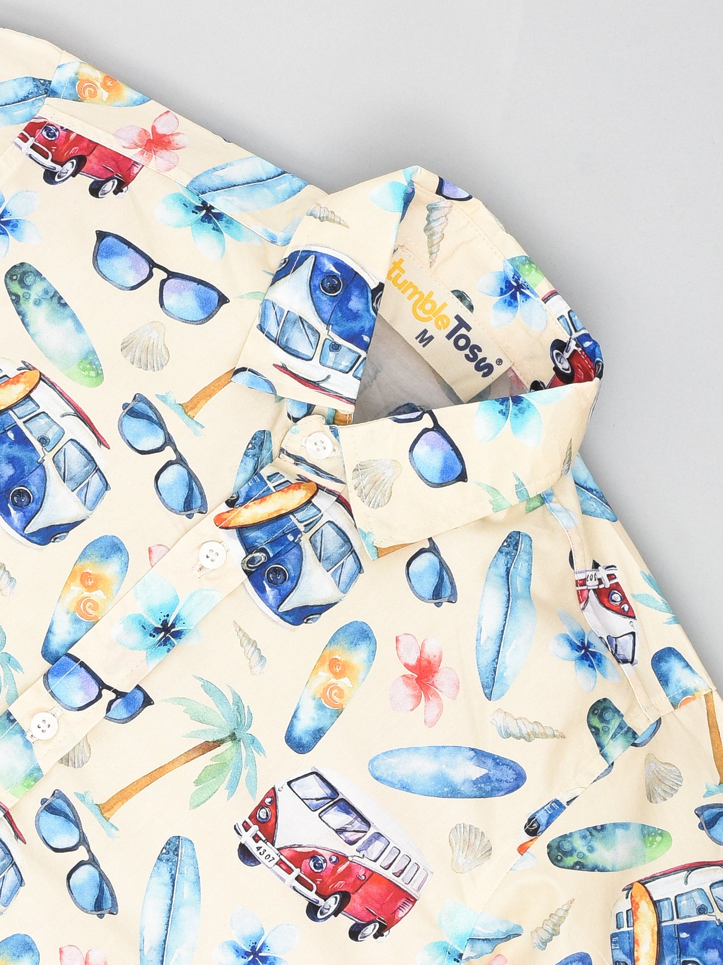 White beach accessories printed shirt