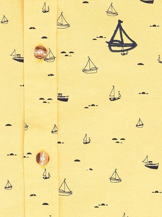Yellow Yacht Printed Half Sleeves shirt