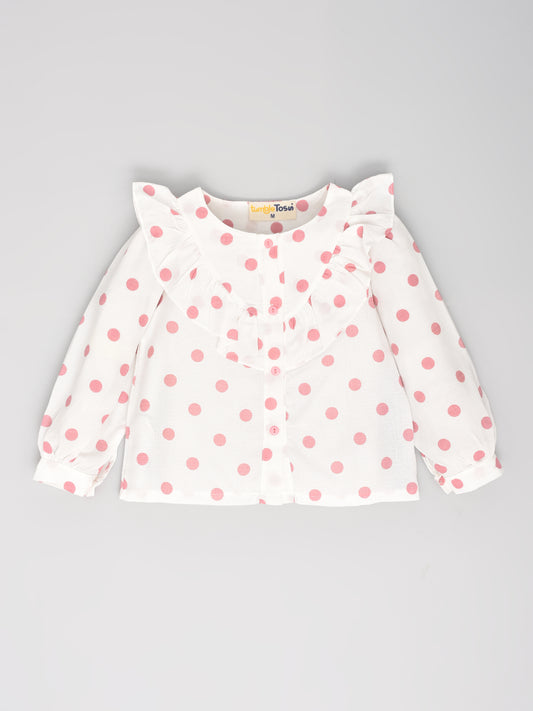 Pink Polka Dot Full Sleeves Coord Set