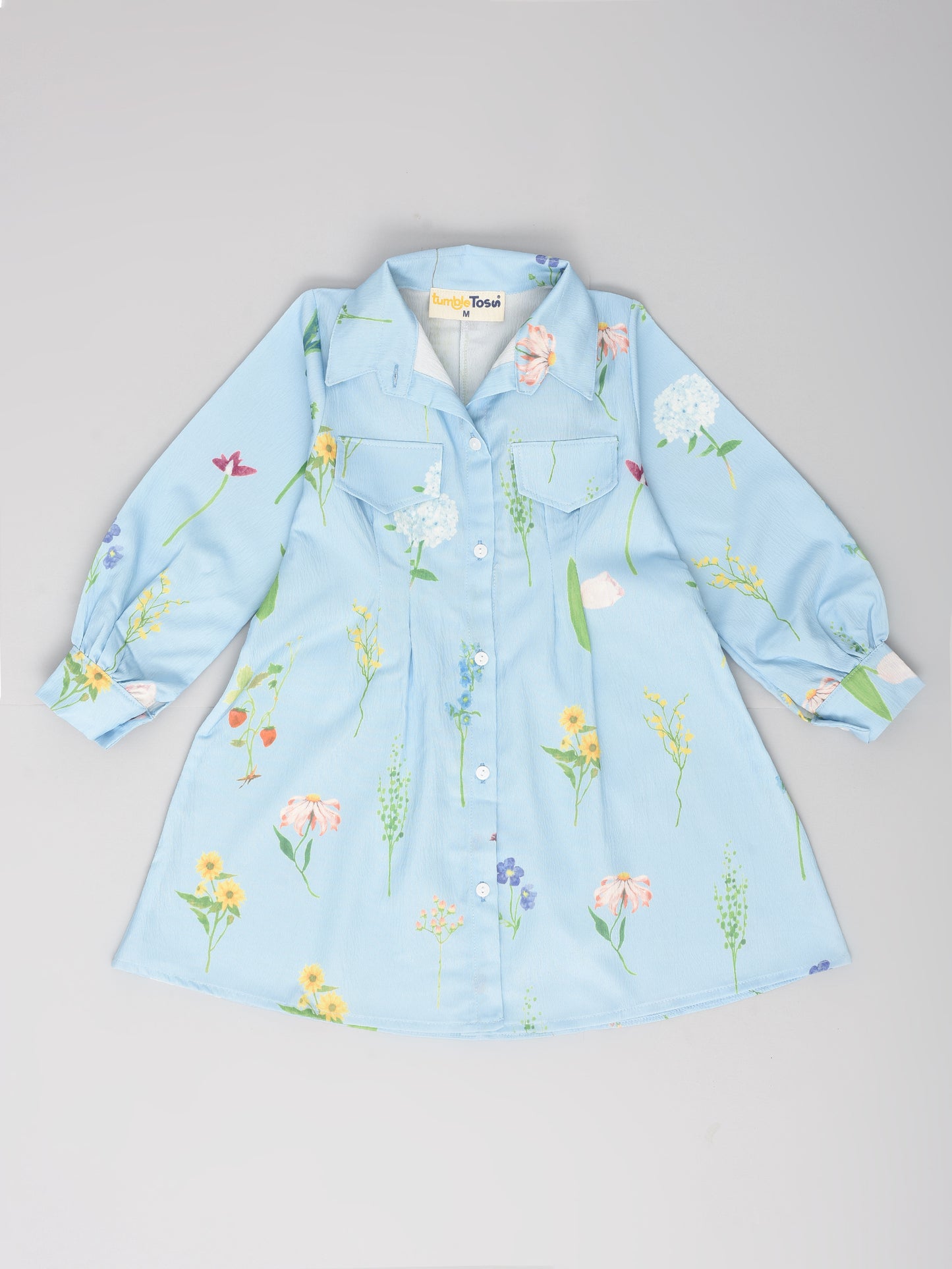 Blue Flower Printed Dress