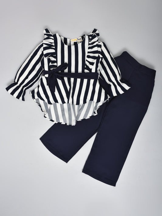 Navy Blue Stripes Coord Set