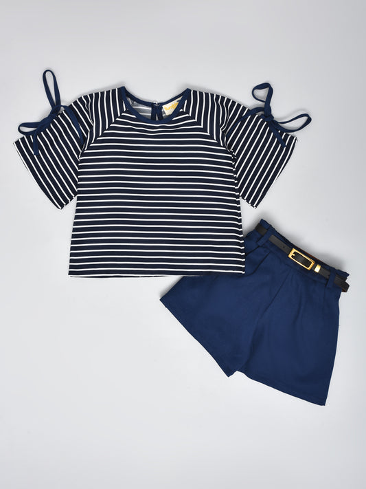 Navy Blue Coord Set with Shorts