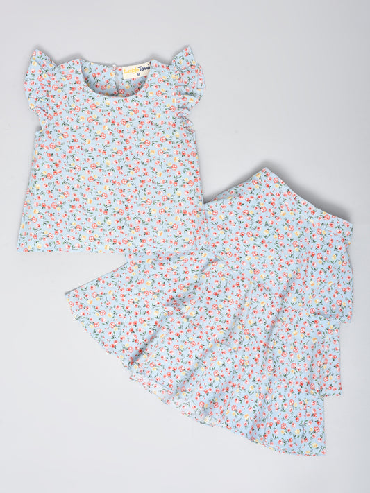 Floral Printed Coord Set with Skirt