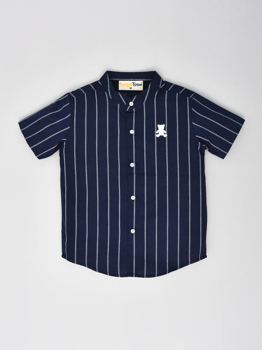 Navy Blue Striped Shirt