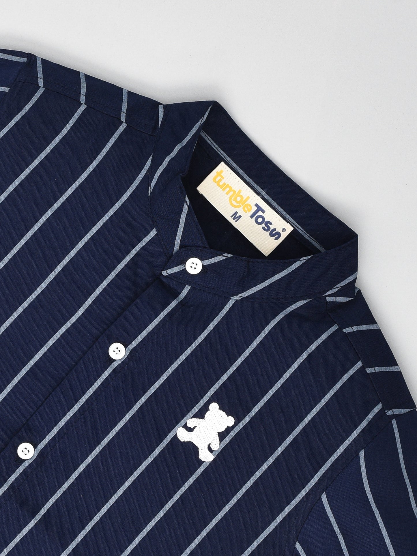 Navy Blue Striped Shirt