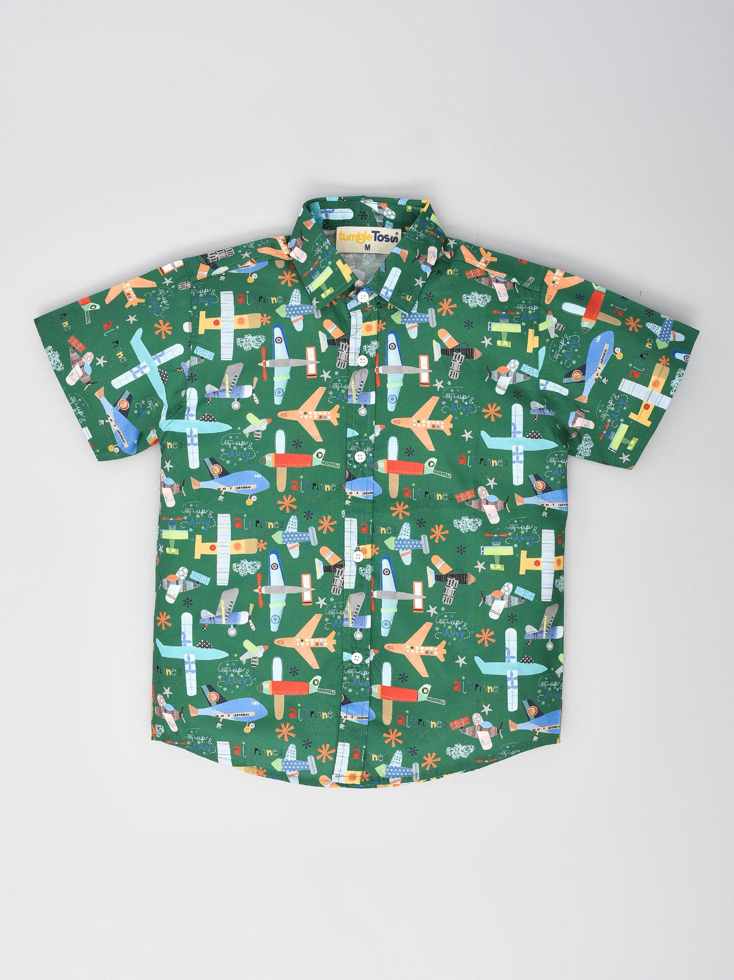 Green Printed Half Sleeve Shirt
