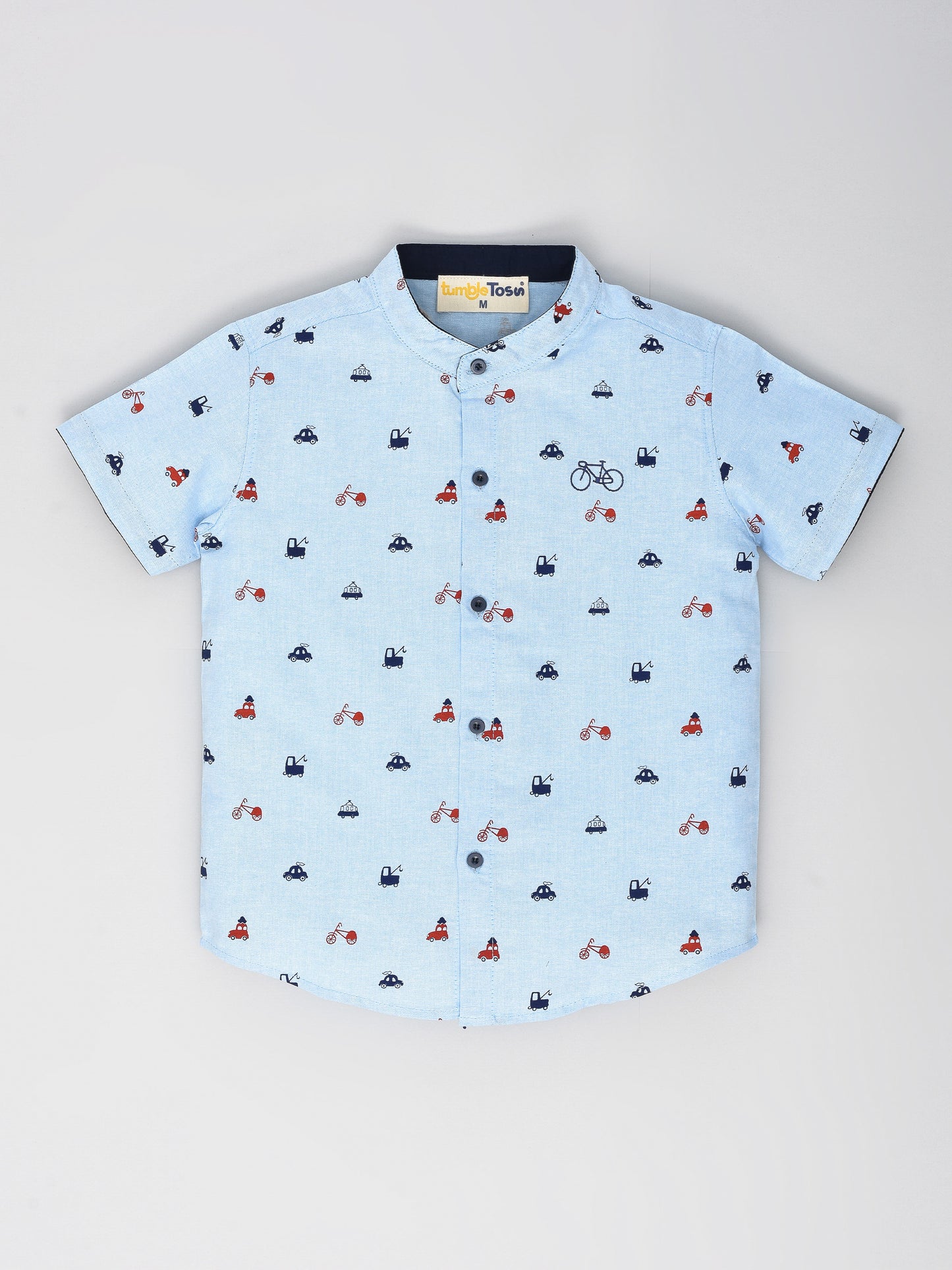 Sky Blue Half Sleeves Printed Shirt