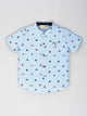 Sky Blue Half Sleeves Printed Shirt