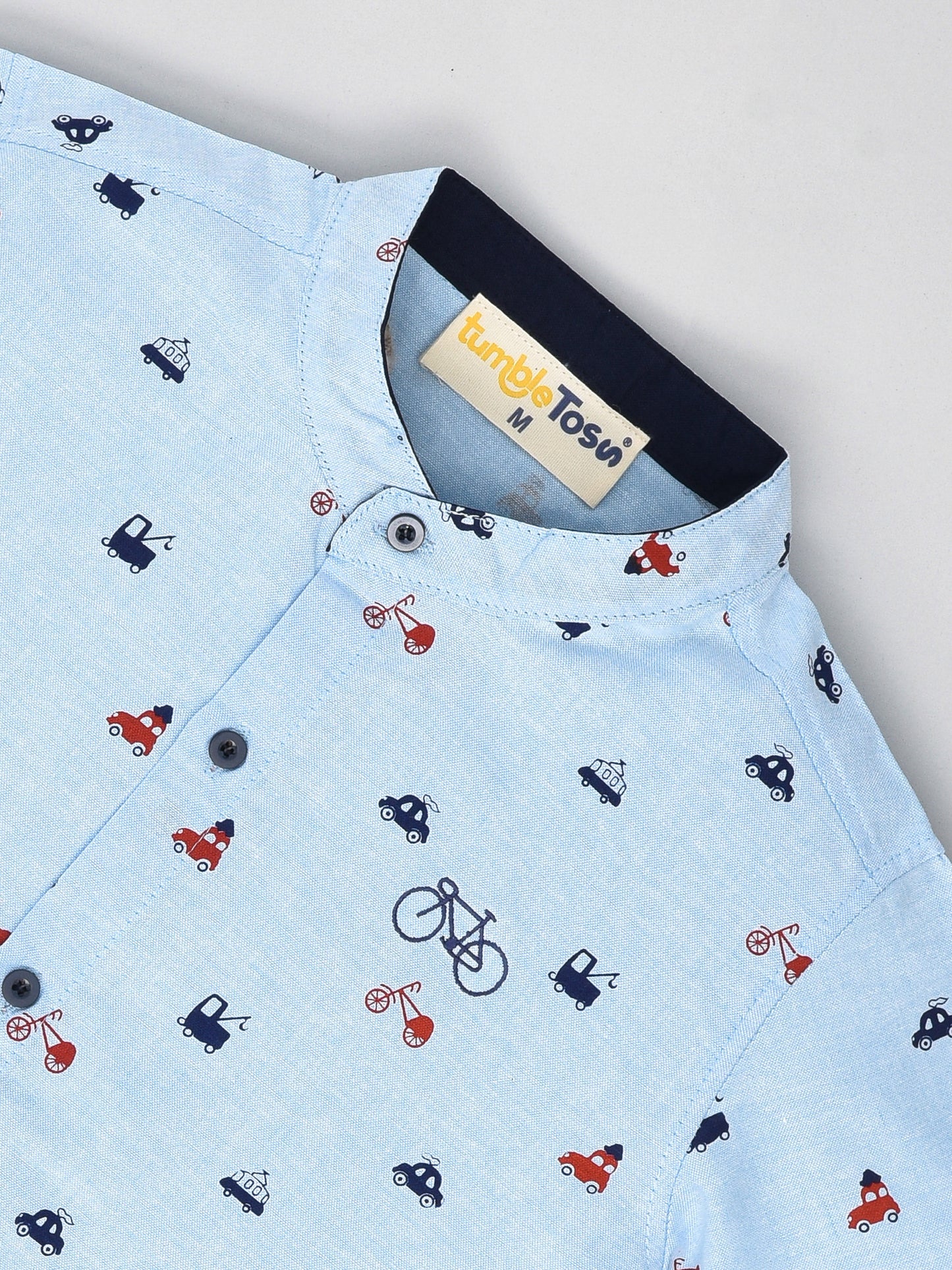 Sky Blue Half Sleeves Printed Shirt