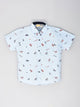 Light Blue Half Sleeves Printed Shirt