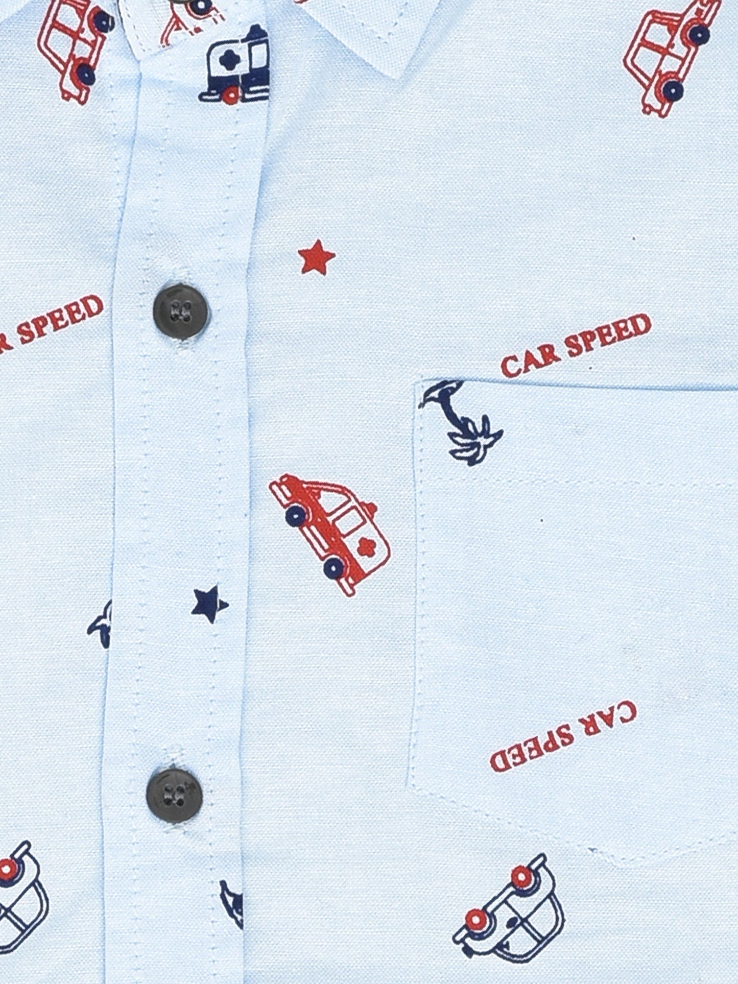 Light Blue Half Sleeves Printed Shirt