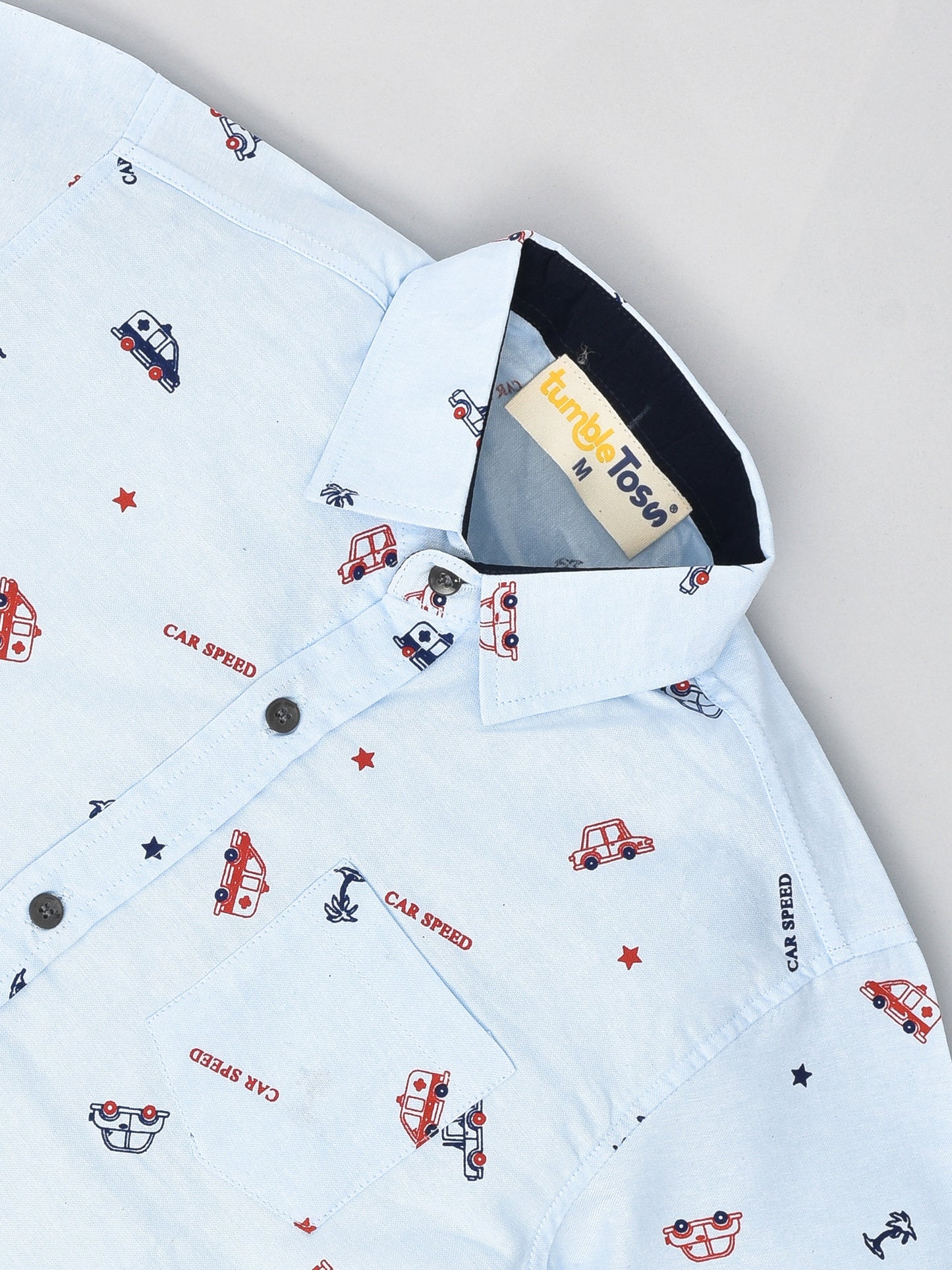 Light Blue Half Sleeves Printed Shirt