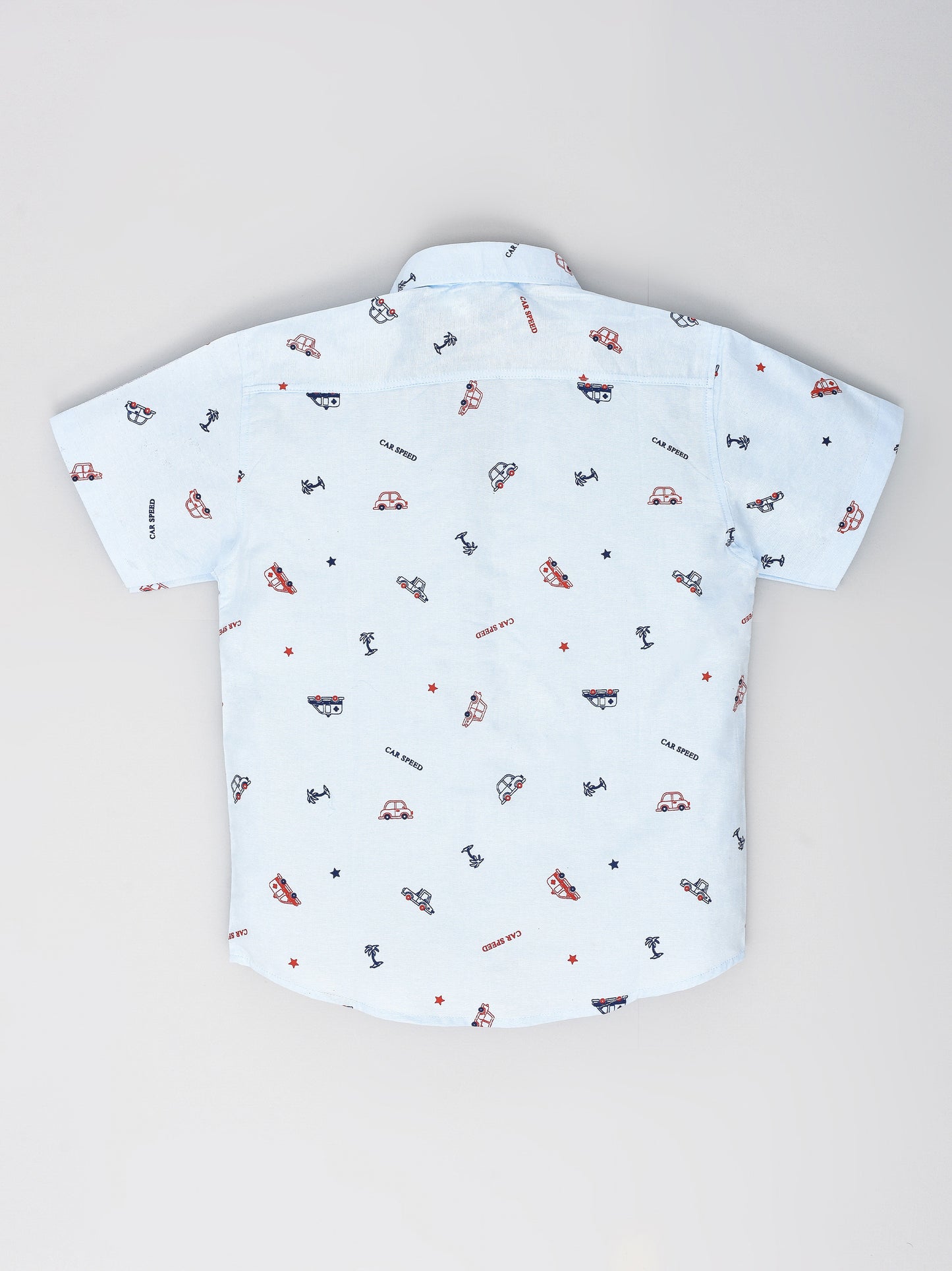 Light Blue Half Sleeves Printed Shirt