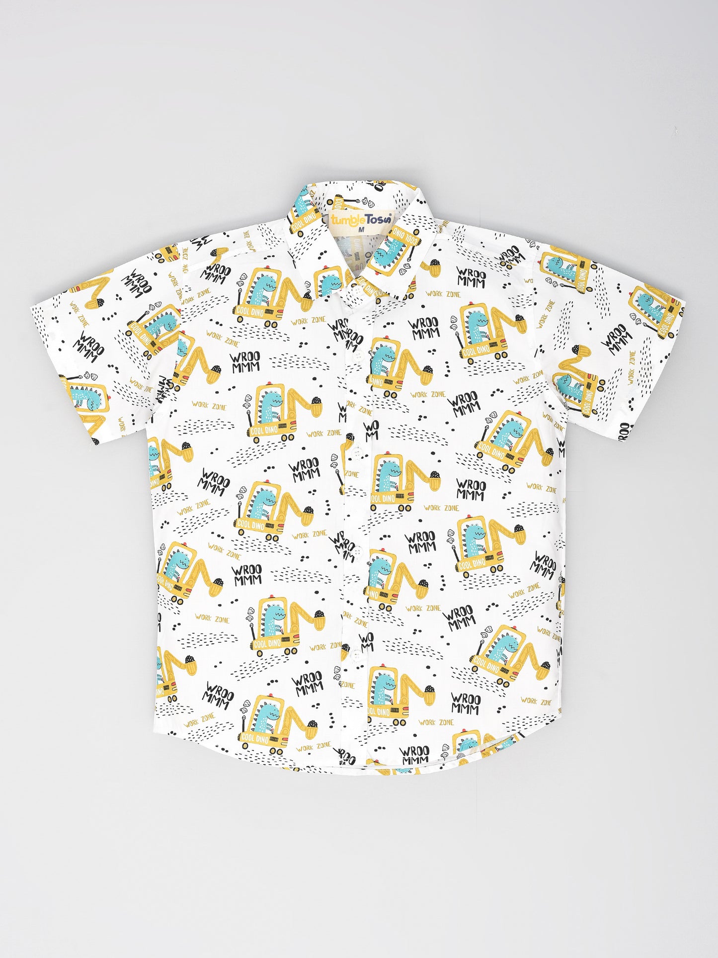 White Printed Half Sleeves Shirt