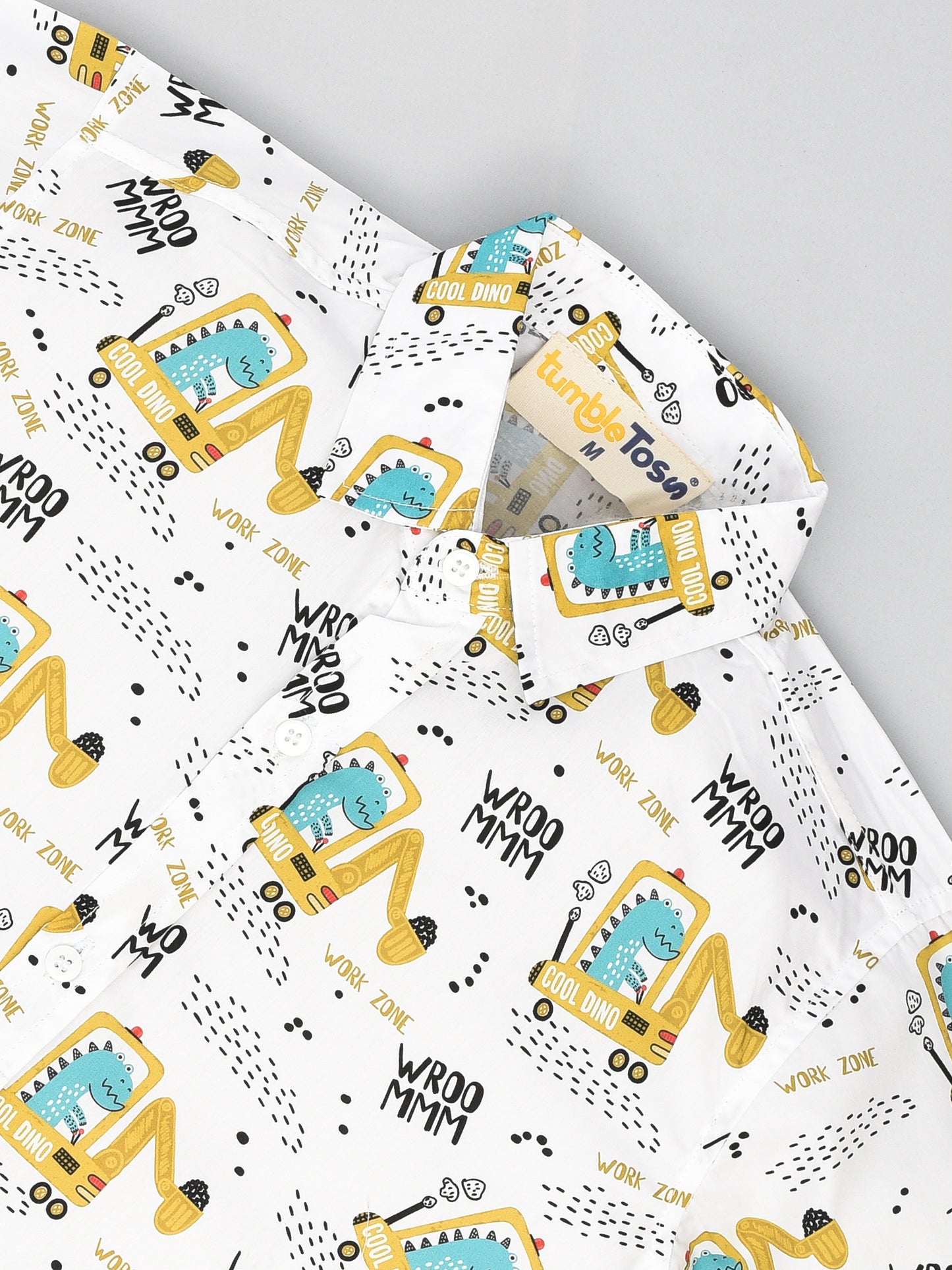 White Printed Half Sleeves Shirt