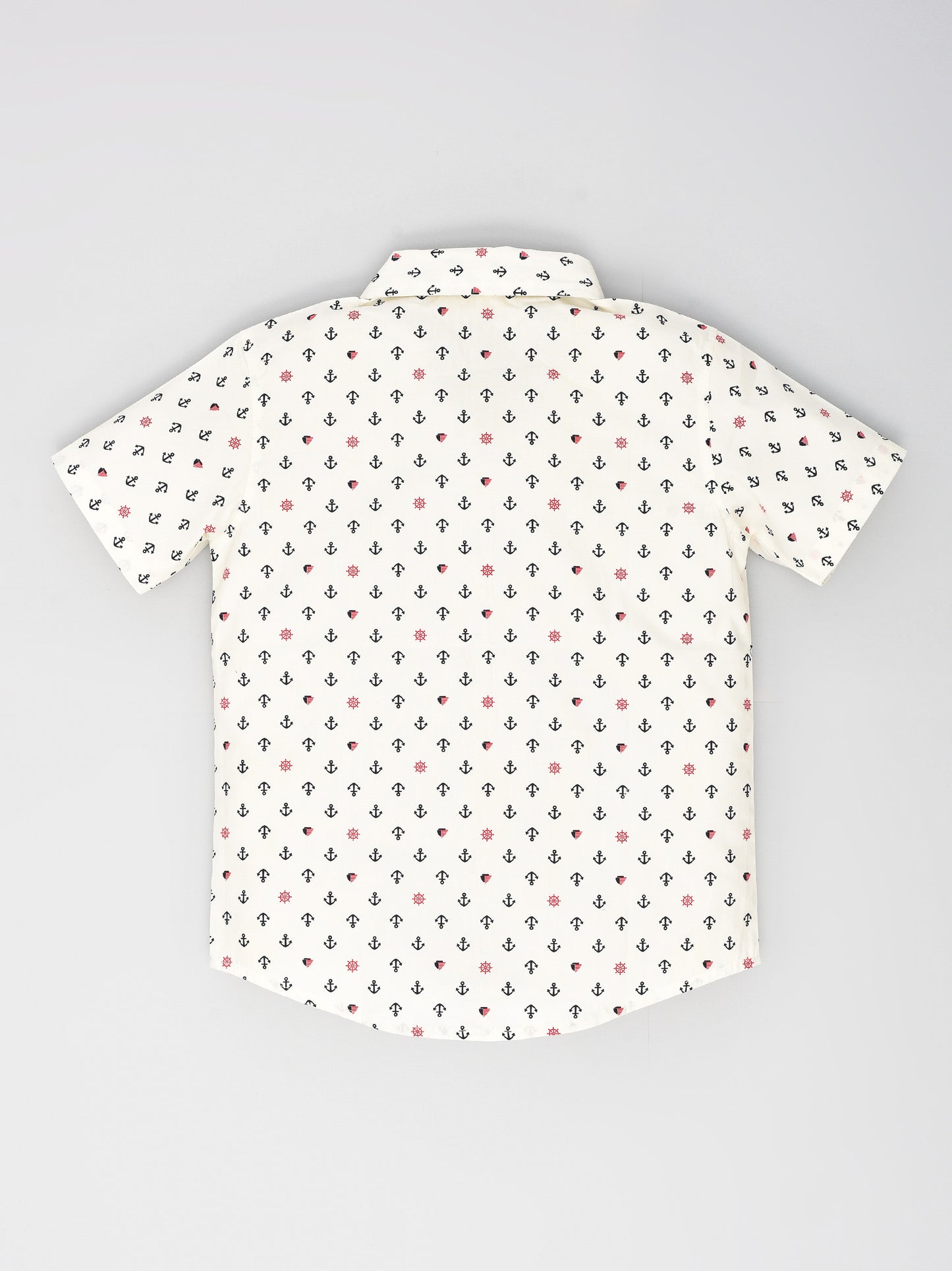 White Printed Half Sleeves Shirt