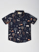 Navy Blue Printed Half Sleeves Shirt