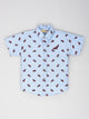 Light Blue Colored Cars Printed Shirt
