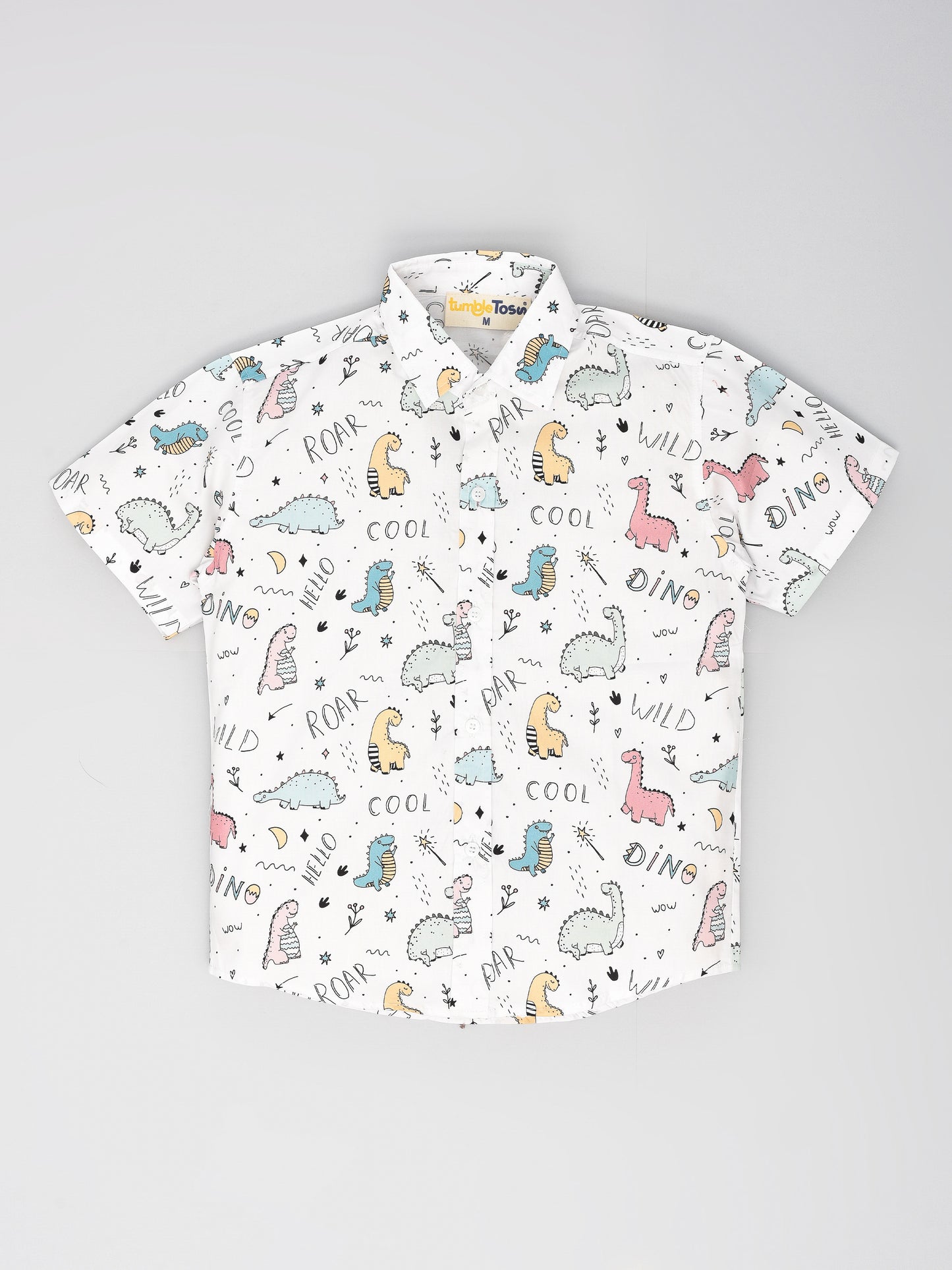 White Dino Printed Shirt