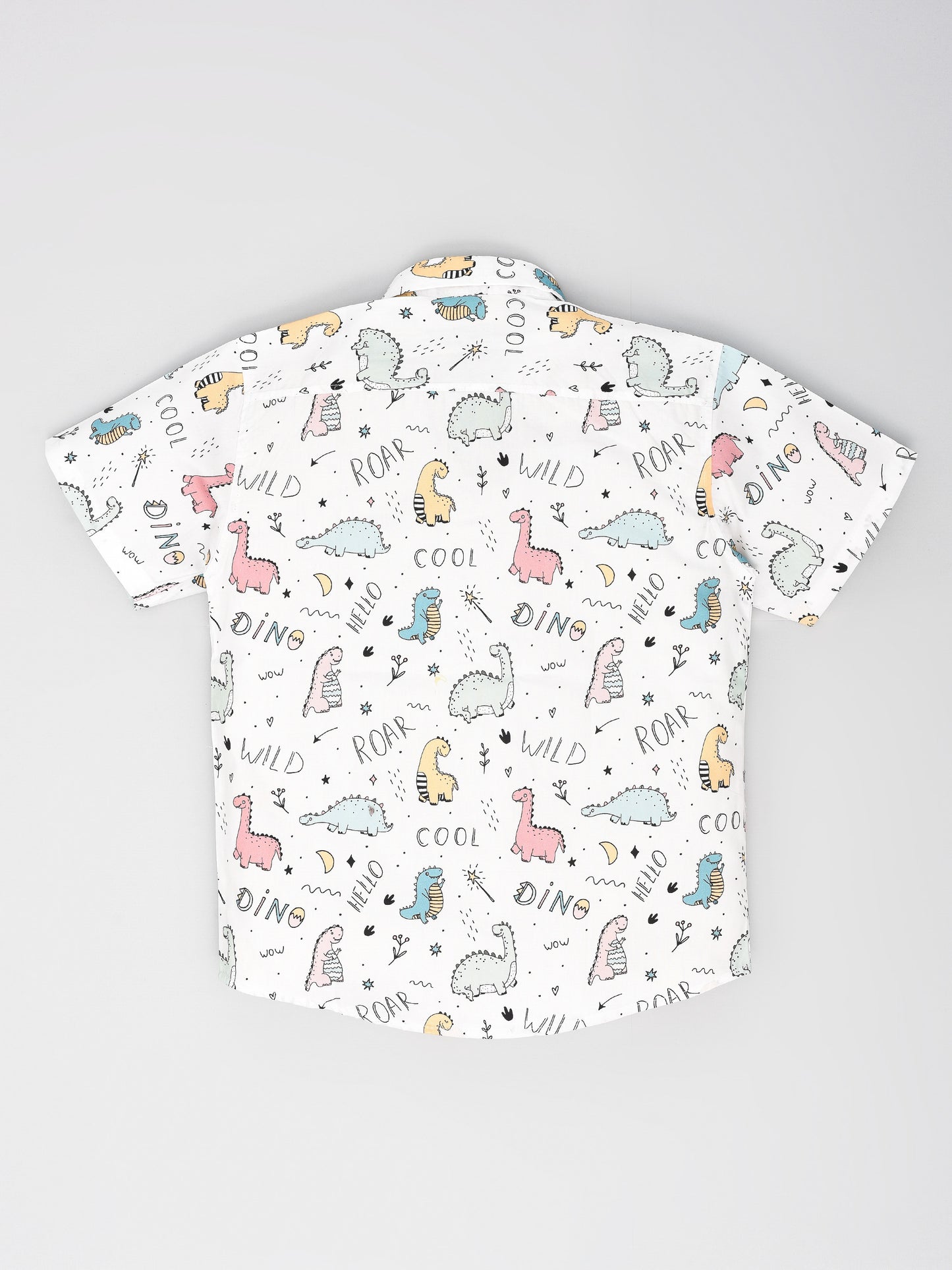 White Dino Printed Shirt