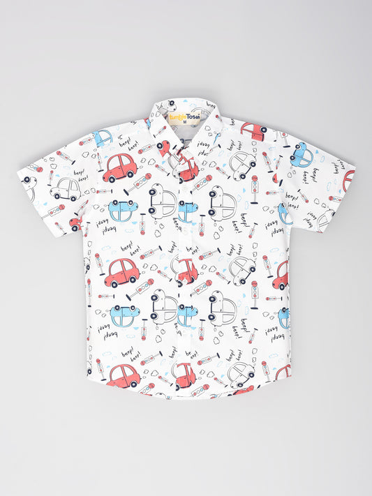Cars Printed Half Sleeves Shirt
