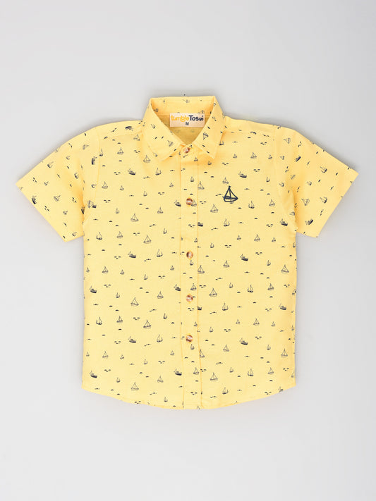 Yellow Yacht Printed Half Sleeves shirt