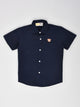 Navy Blue Solid Half Sleeves Shirt