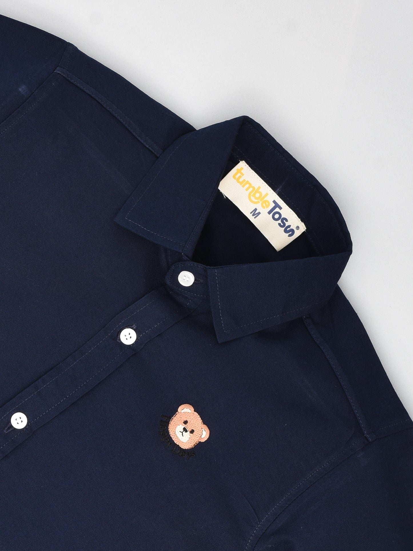Navy Blue Solid Half Sleeves Shirt