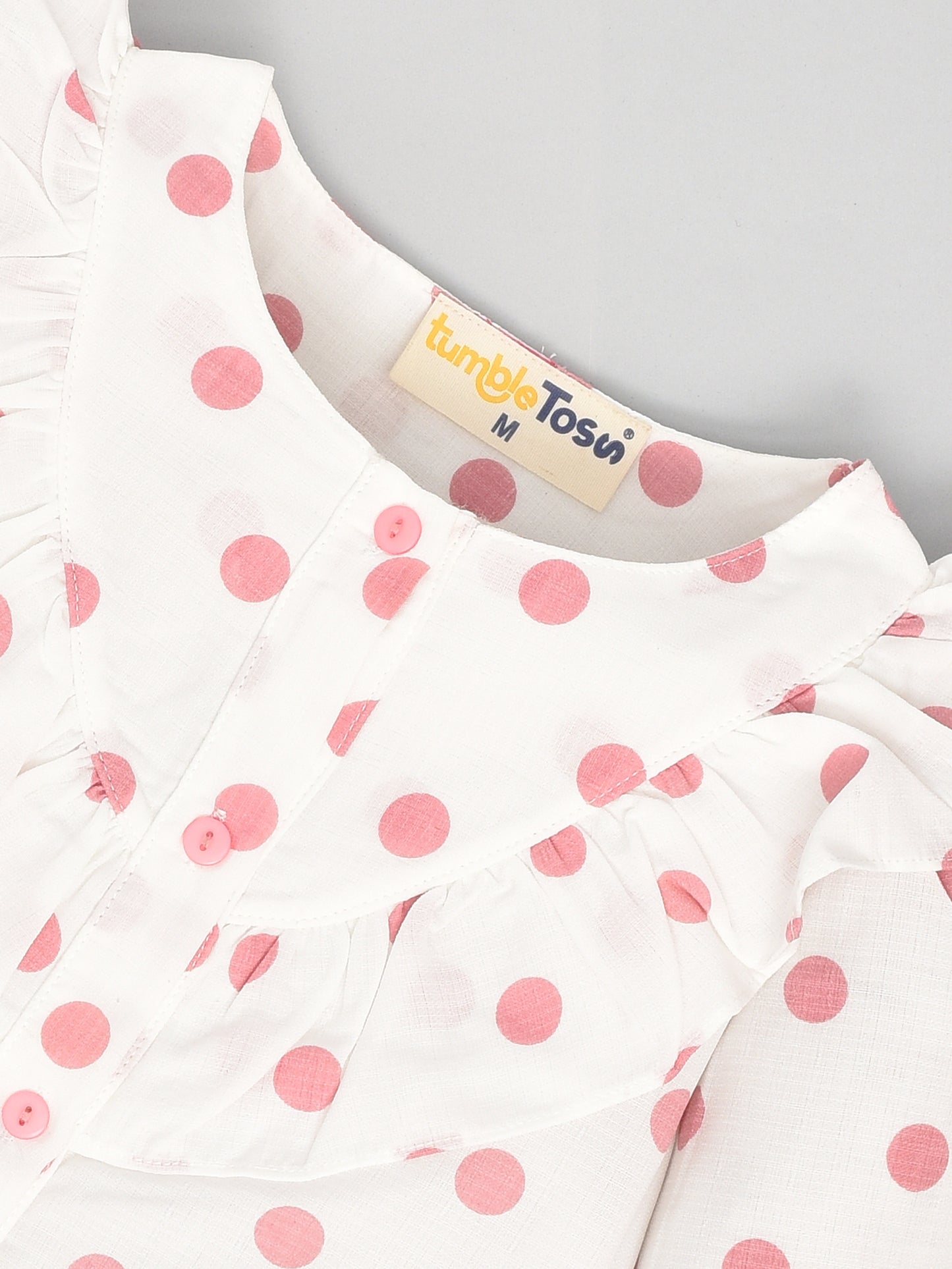 Pink Polka Dot Full Sleeves Coord Set