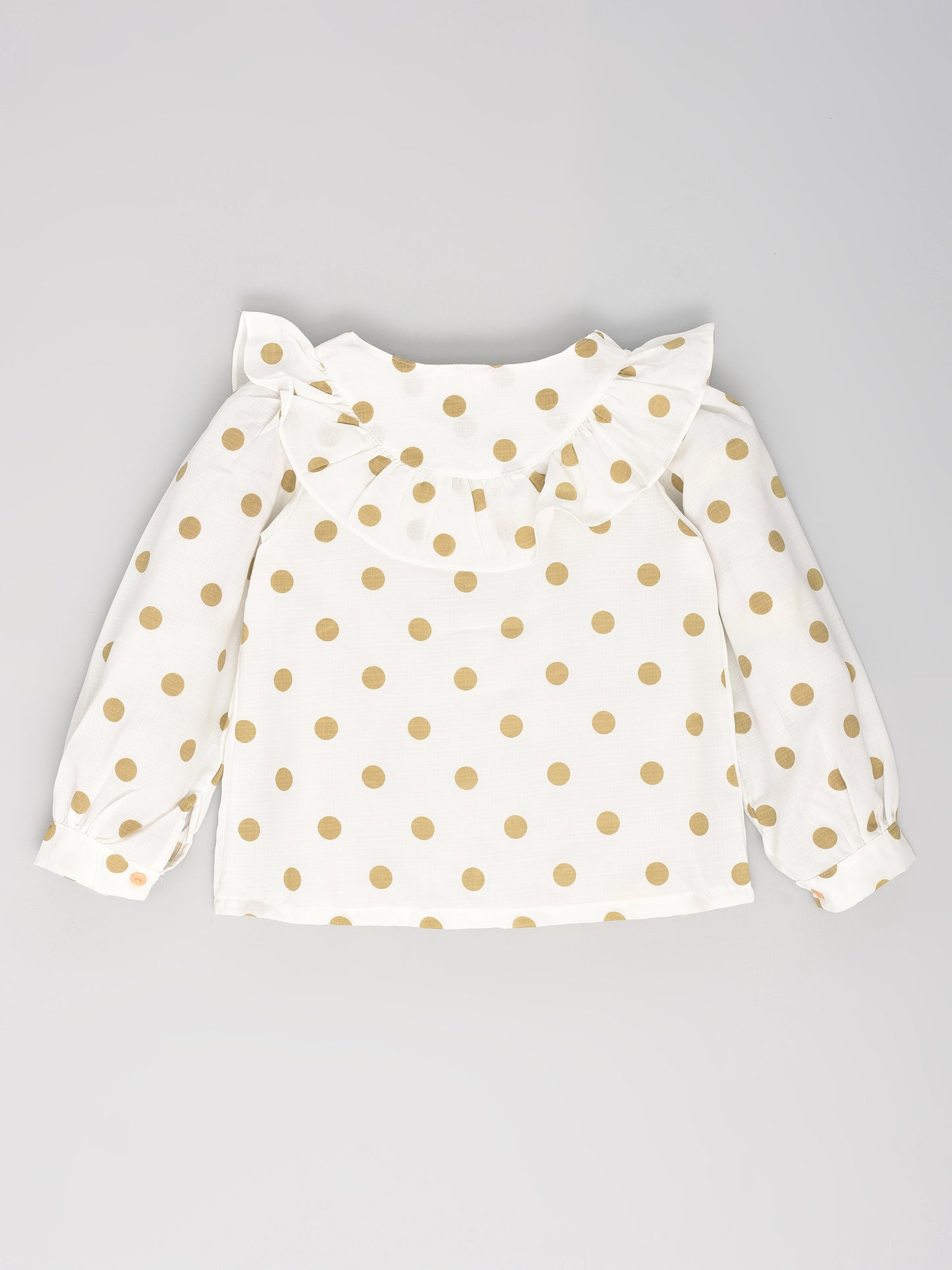 Full Sleeves Polka Dot Coord Set Brown
