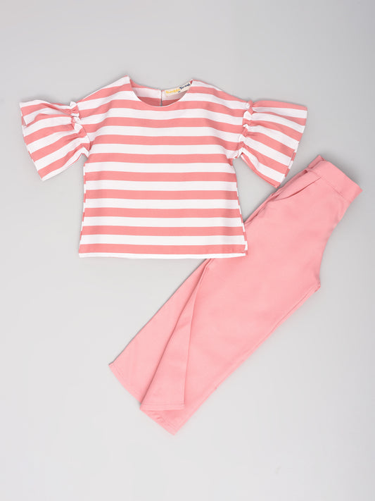 Pink Coord Set with bell sleeves