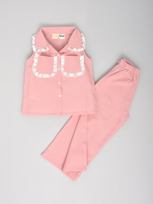 Pink Sleeveless Coord Set