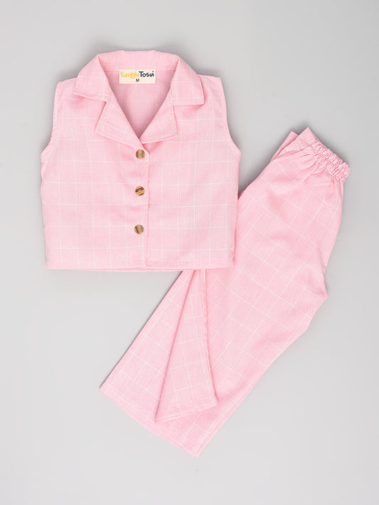 Pink Sleeveless Coord Set