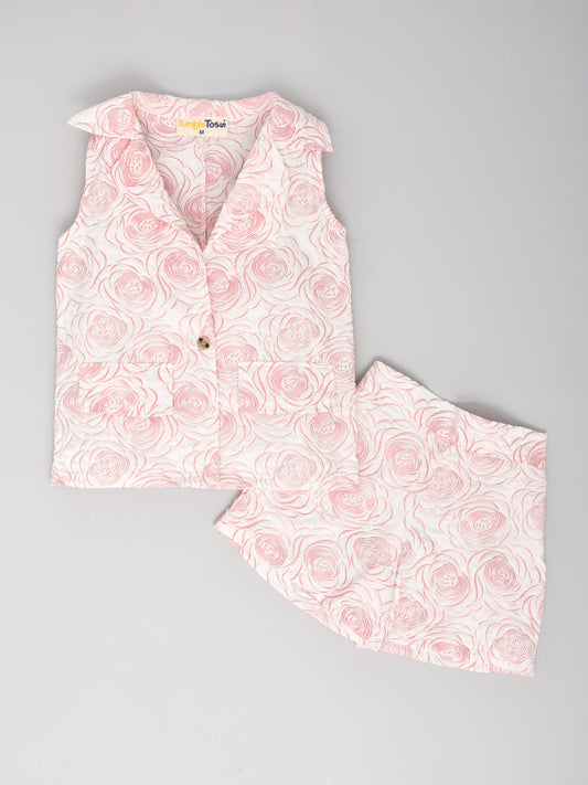 Pink Sleeveless Coord Set