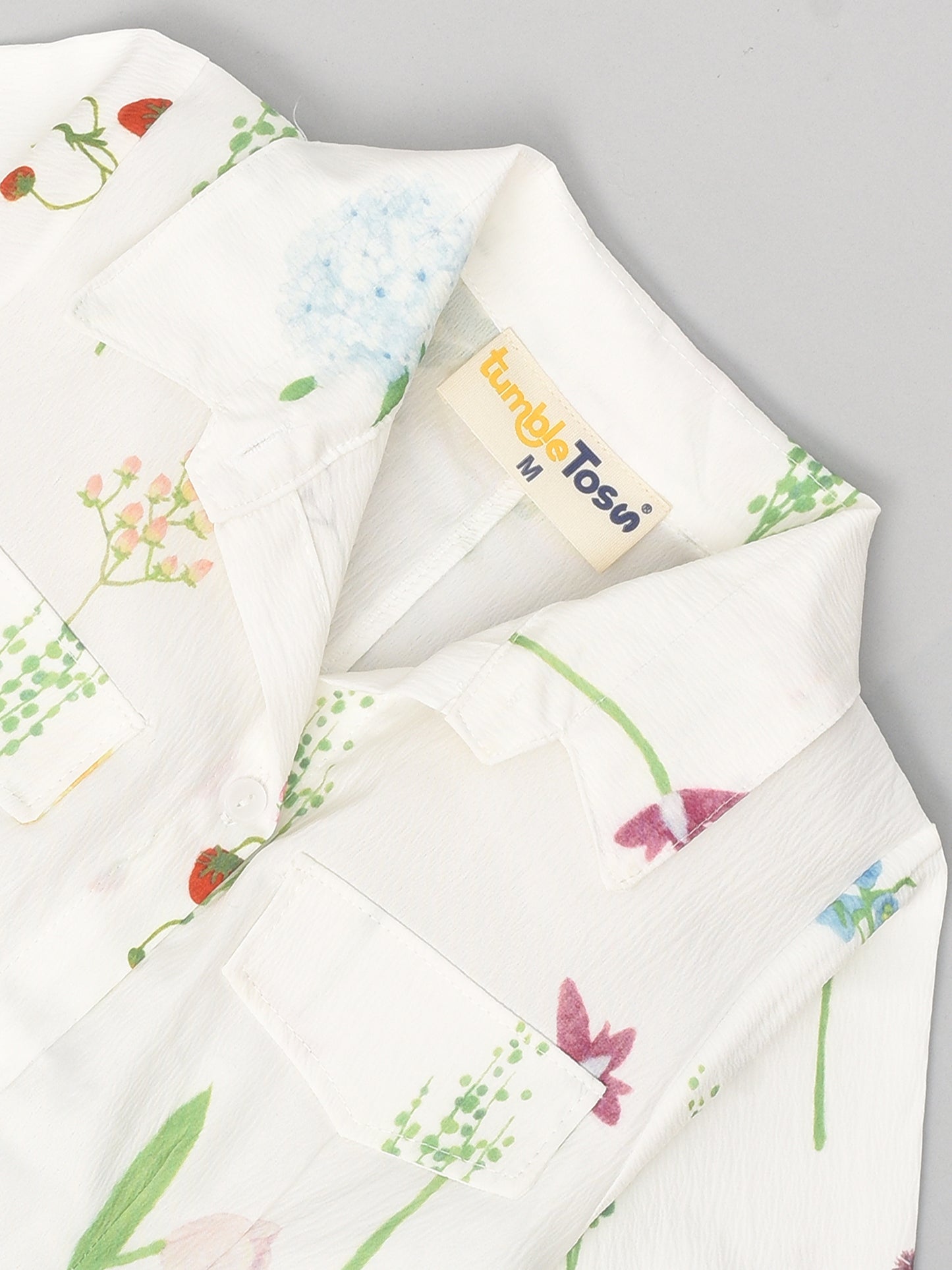 White Flower Printed Dress