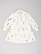 White Flower Printed Dress