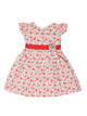 White and Red Flowers Printed Dress