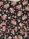 Black & Pink Flower Printed Dress