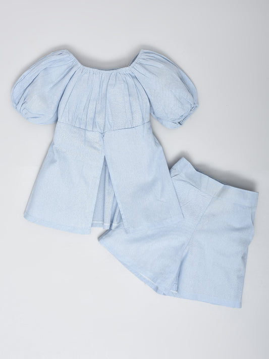 Blue Coord Set with Shorts